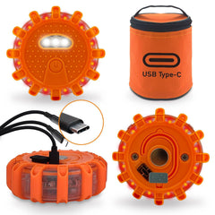 Ecoangel roadflare with magnetic base for hands-free roadside signaling.