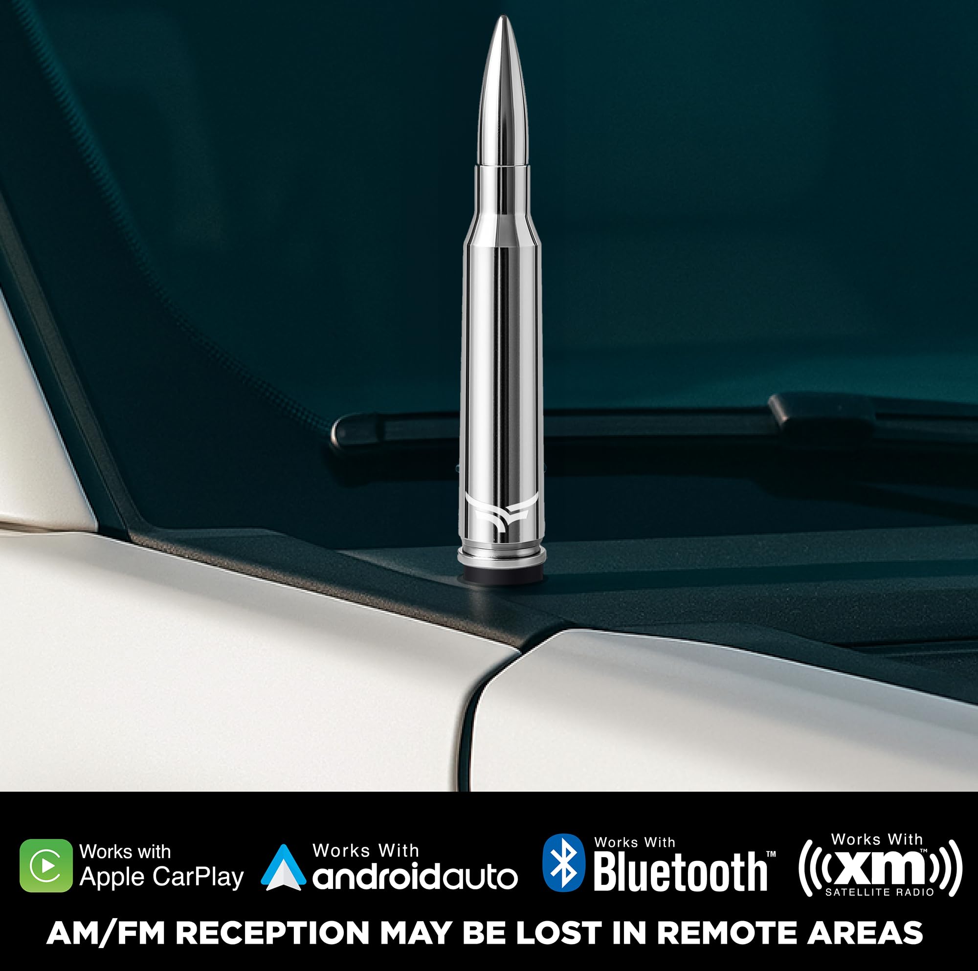 EcoAuto 50 Cal Bullet Antenna detailed finish highlights premium aluminum construction