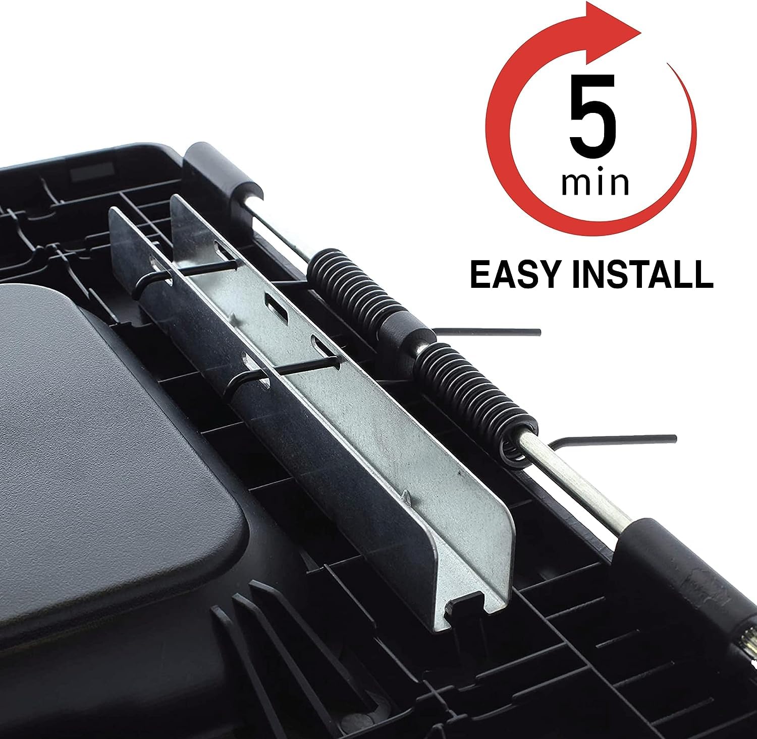 EcoAuto center console lid beige—close-up latch detail for durable closure.