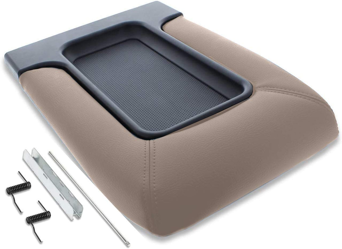 EcoAuto center console lid beige—front view showing OEM-style fit and interior harmony.