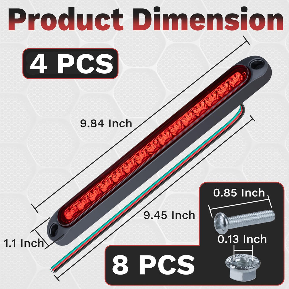 ecocstm 15-LED red light strip for bright nighttime braking visibility