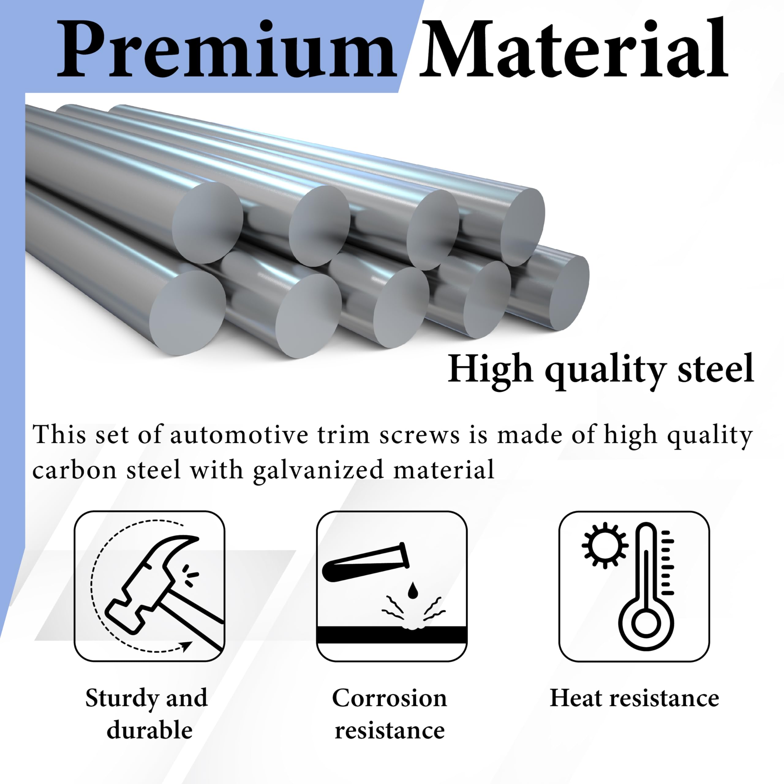 ecocstm 160-piece metal screw kit visual features 14 sizes for splash guards to bumper covers.