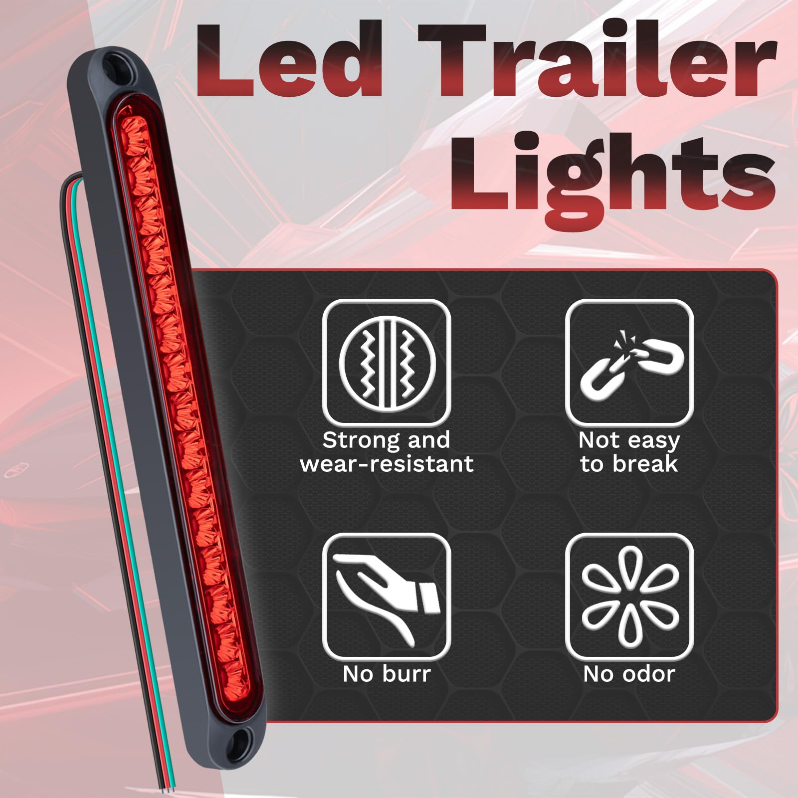 ecocstm easy-install light bar with color-coded wiring for quick setup