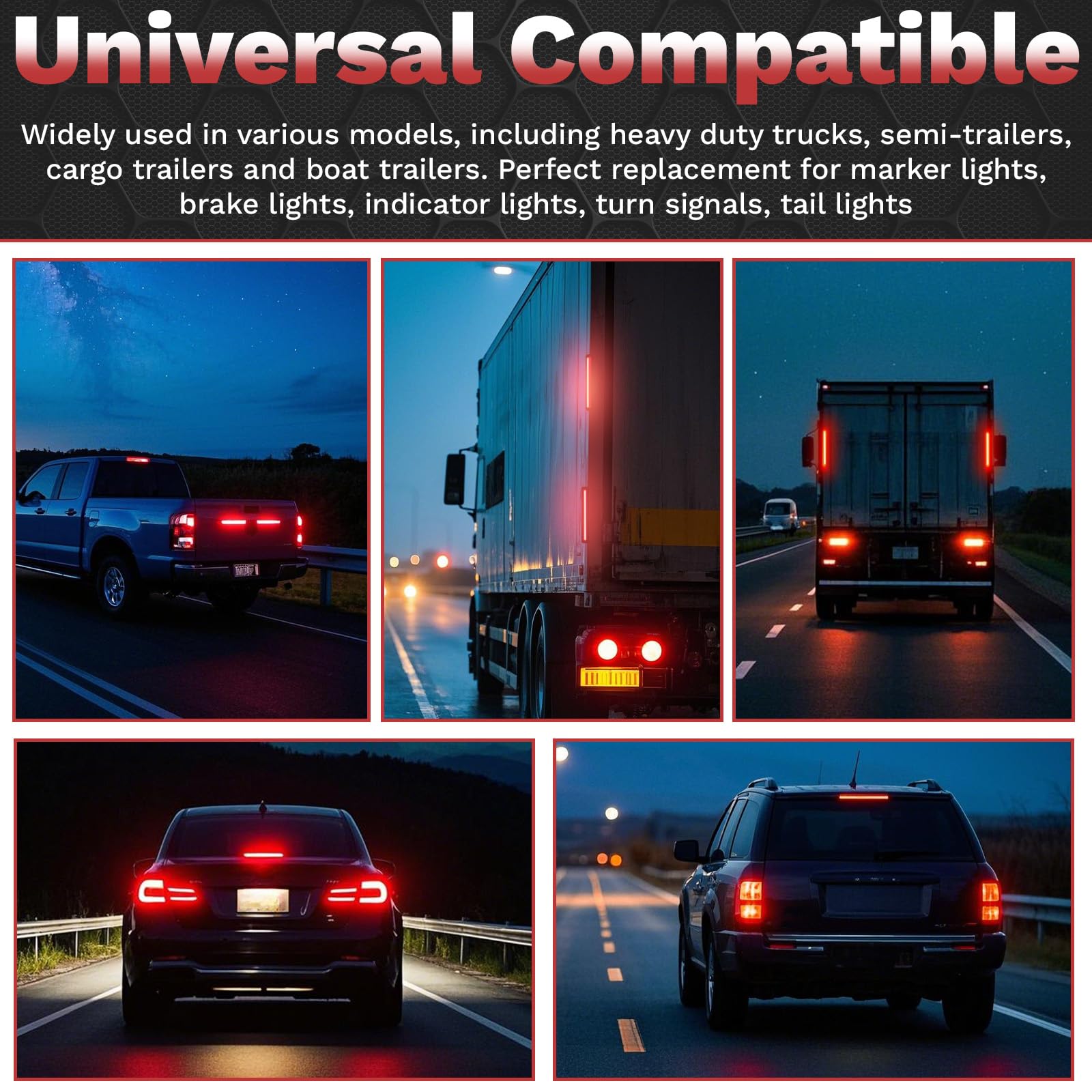 ecocstm versatile red LED bar suitable for golf carts and trucks