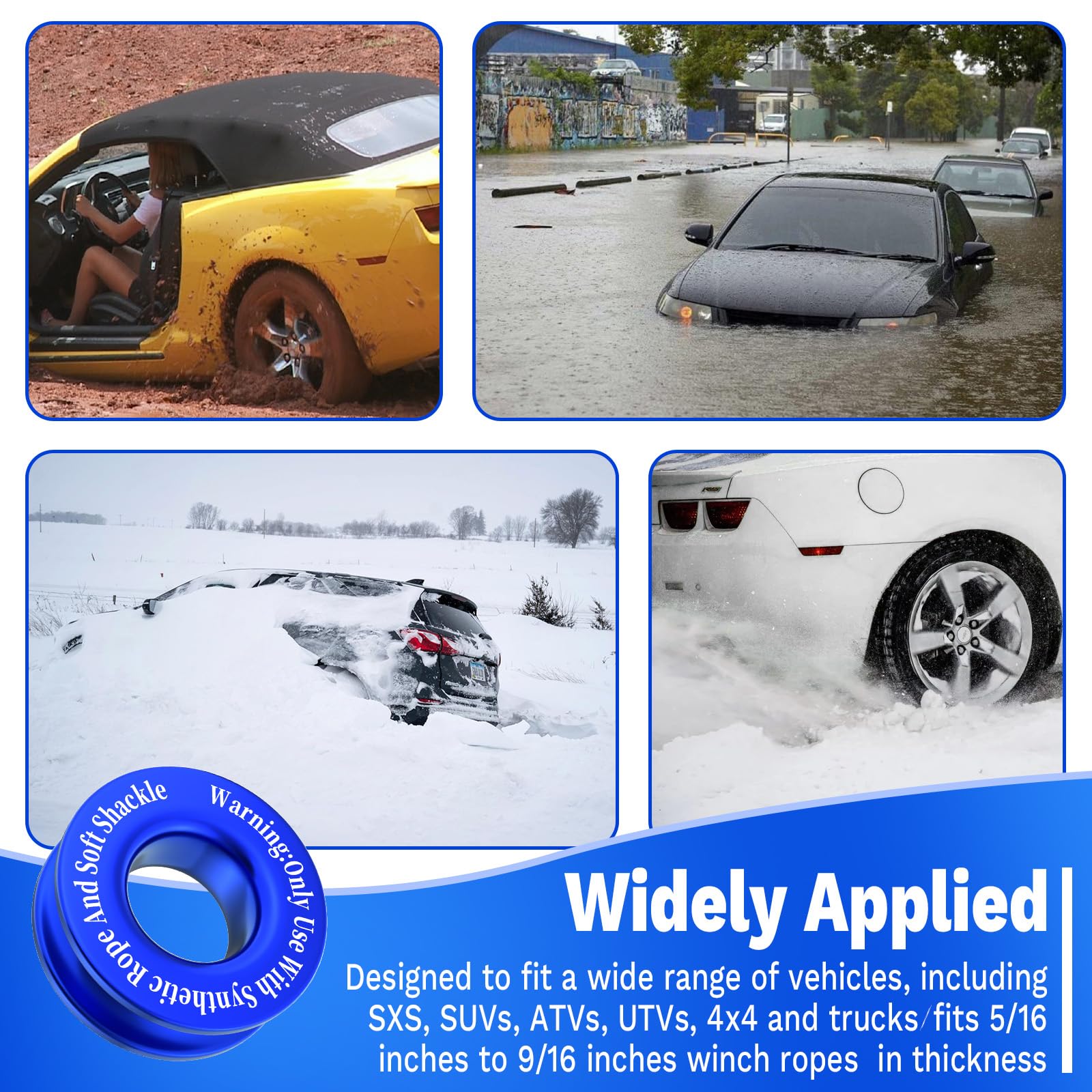 ecocstm Compatible with 5/16–9/16 inch winch ropes for safety