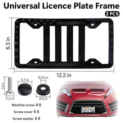 ecocstm black american flag design license frame adds patriotic flair and protection.