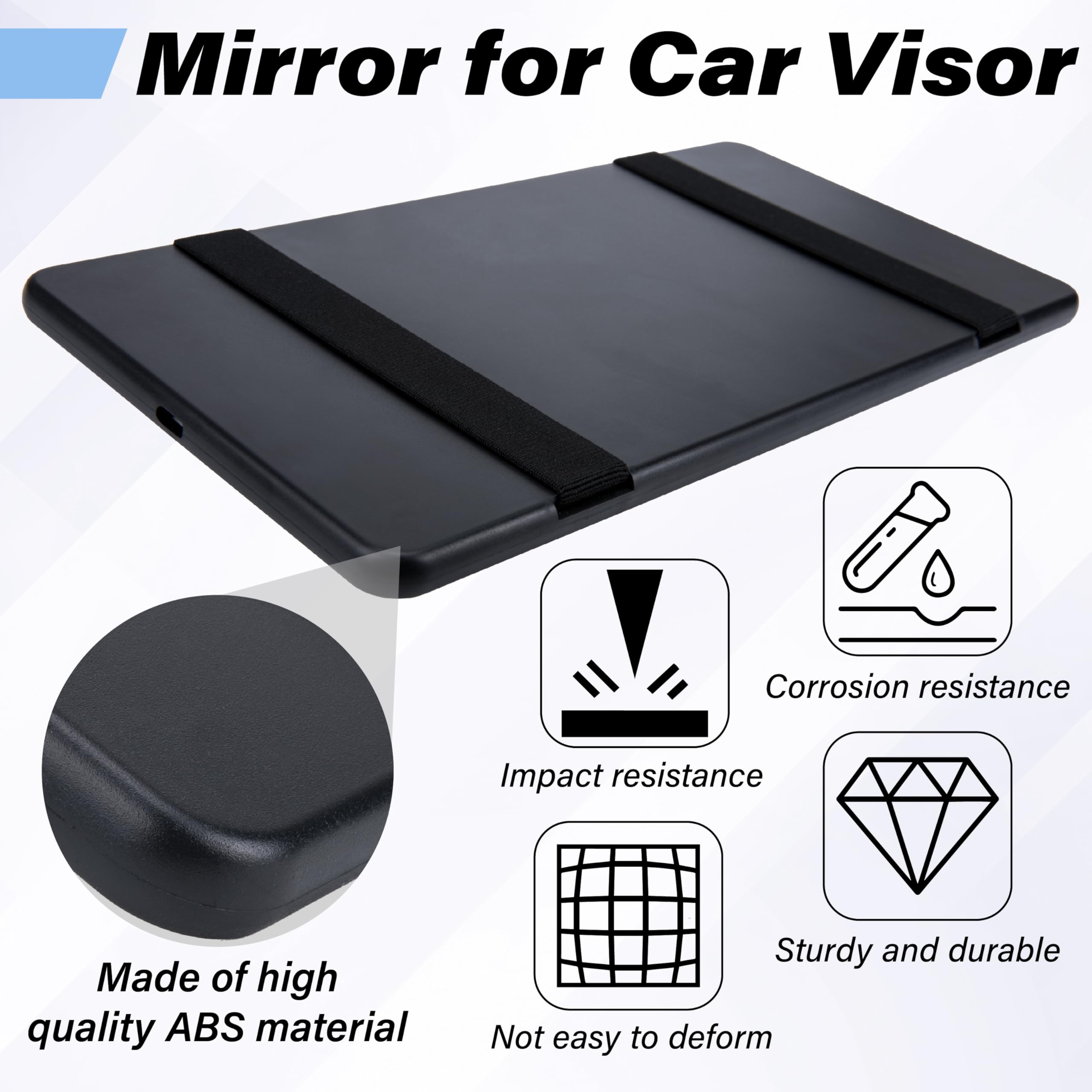 ecocstm universal sun visor mirror fits cars, trucks, and SUVs with easy removal