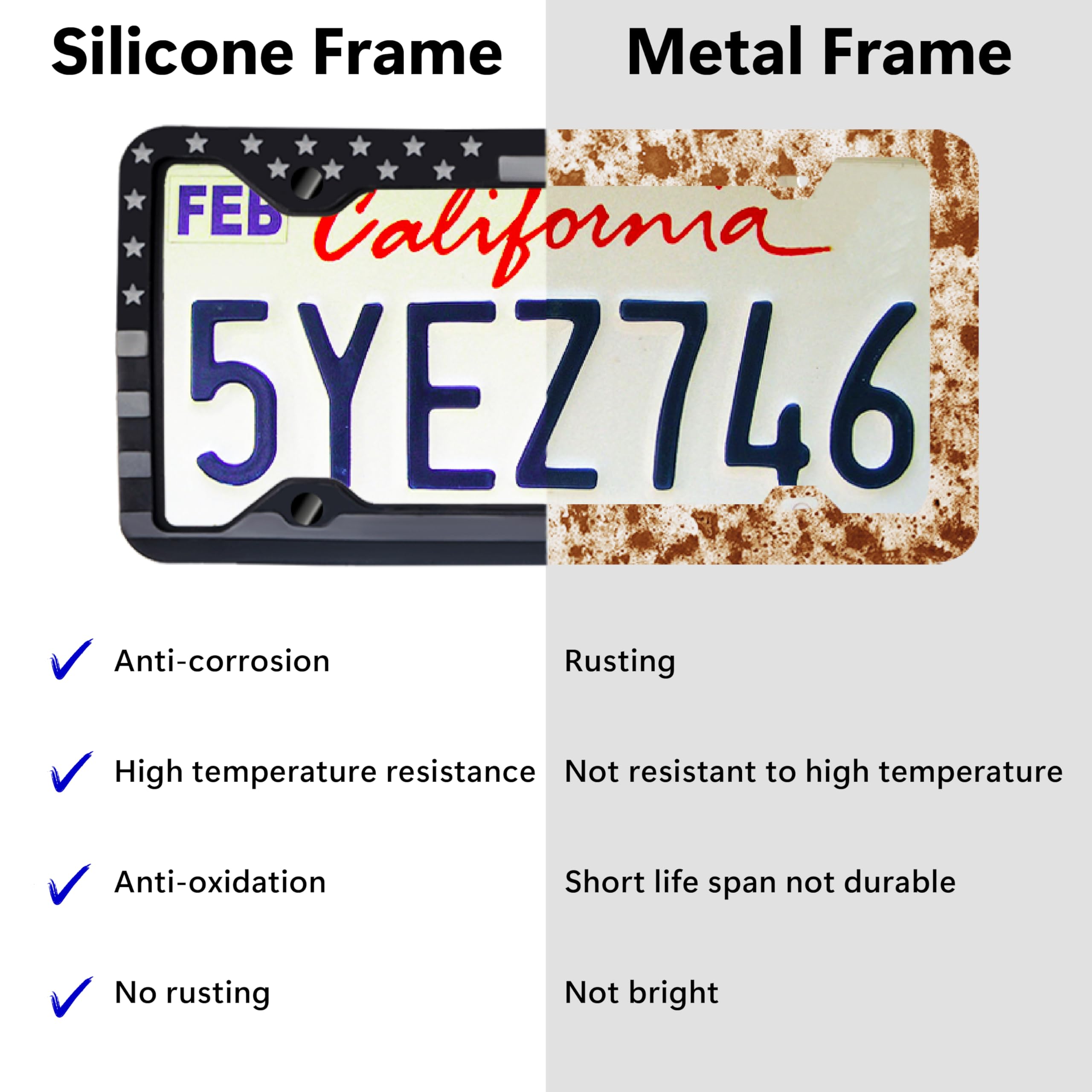 ecocstm universal-fit frame suits cars, suvs, and trucks without obscuring plates.