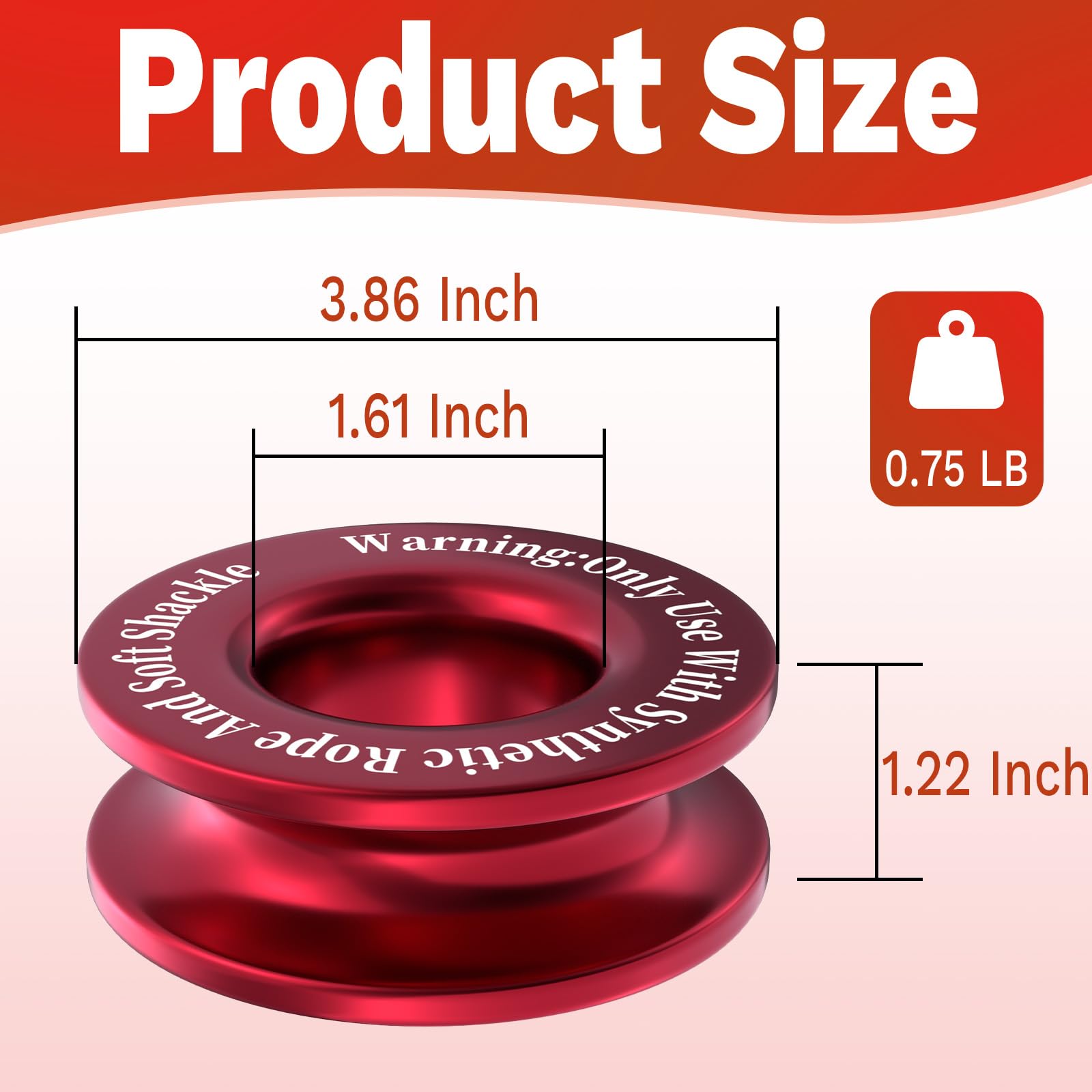 ecocstm winch snatch ring surface shown as smooth CNC-polished to reduce wear