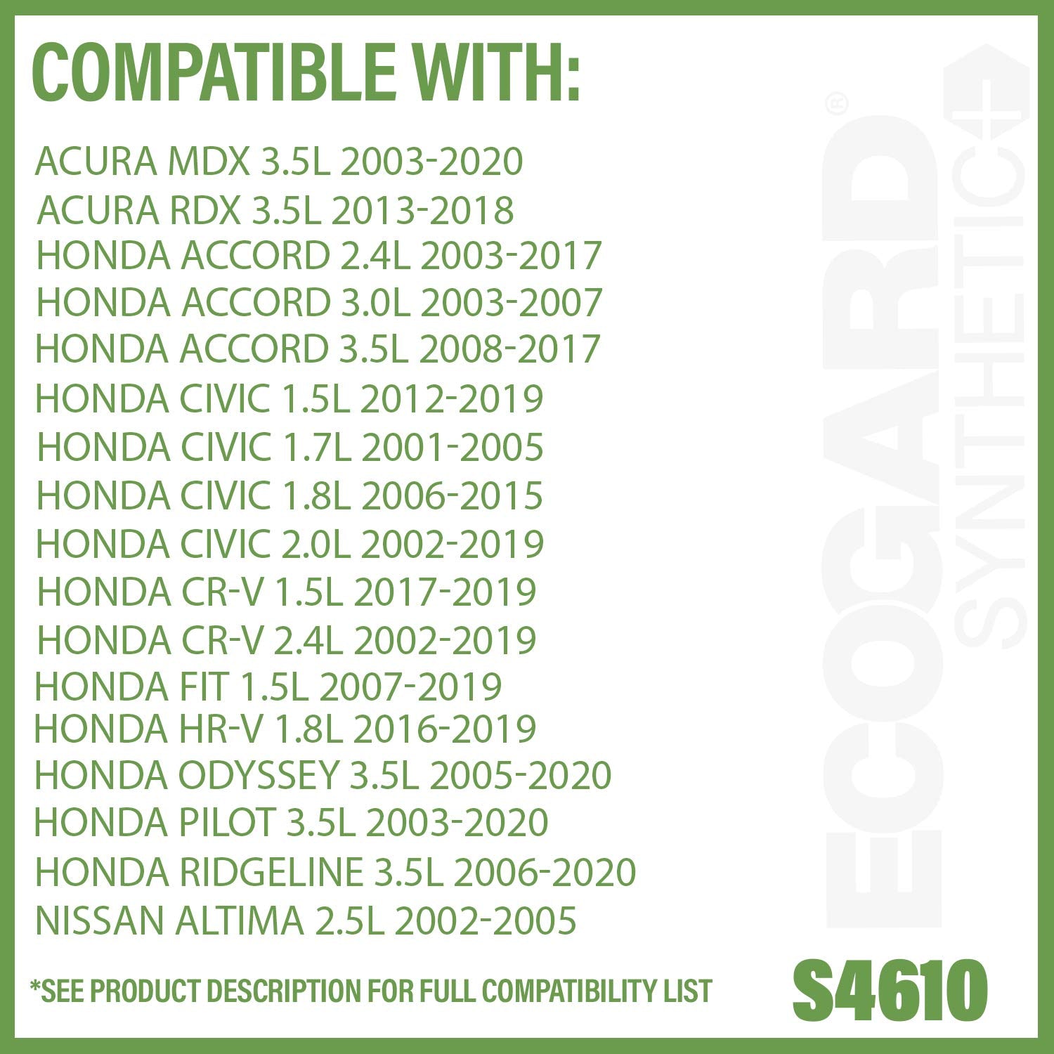 ECOGARD S4610 solid steel end caps for durable engine protection