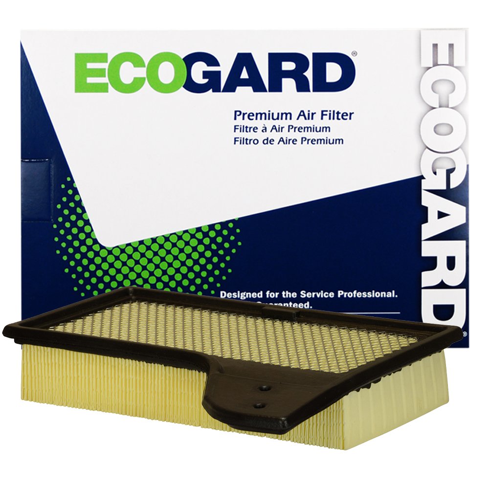EcoGard XA10421 air filter for Mustang in engine bay improves airflow for smoother acceleration
