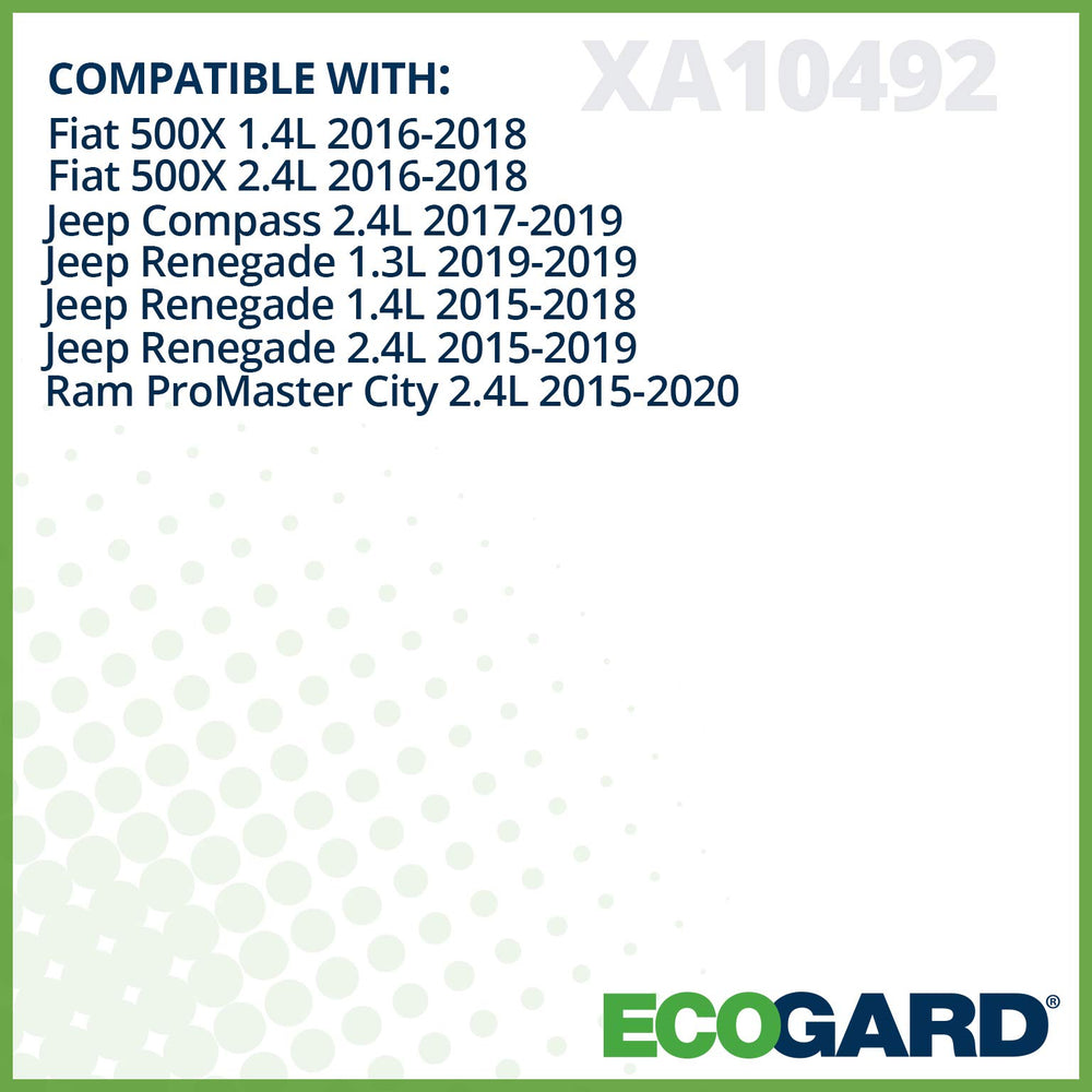 Installed ECOGARD XA10492 air filter in a Jeep engine bay for clean air flow.