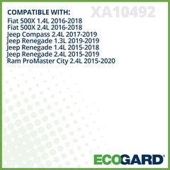 Installed ECOGARD XA10492 air filter in a Jeep engine bay for clean air flow.