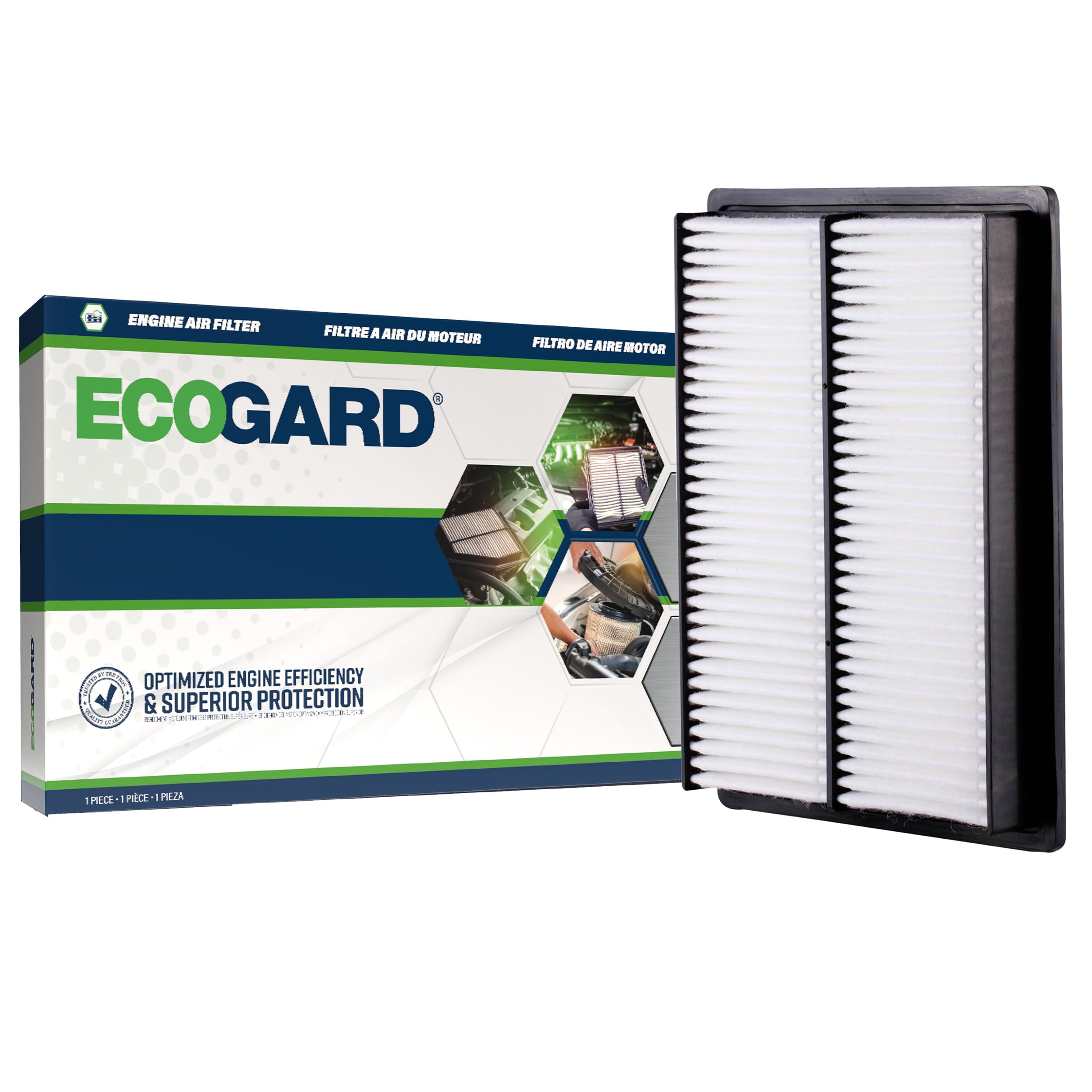ECOGARD XA4675 front view air filter for Infiniti Q50, precise OE fit.