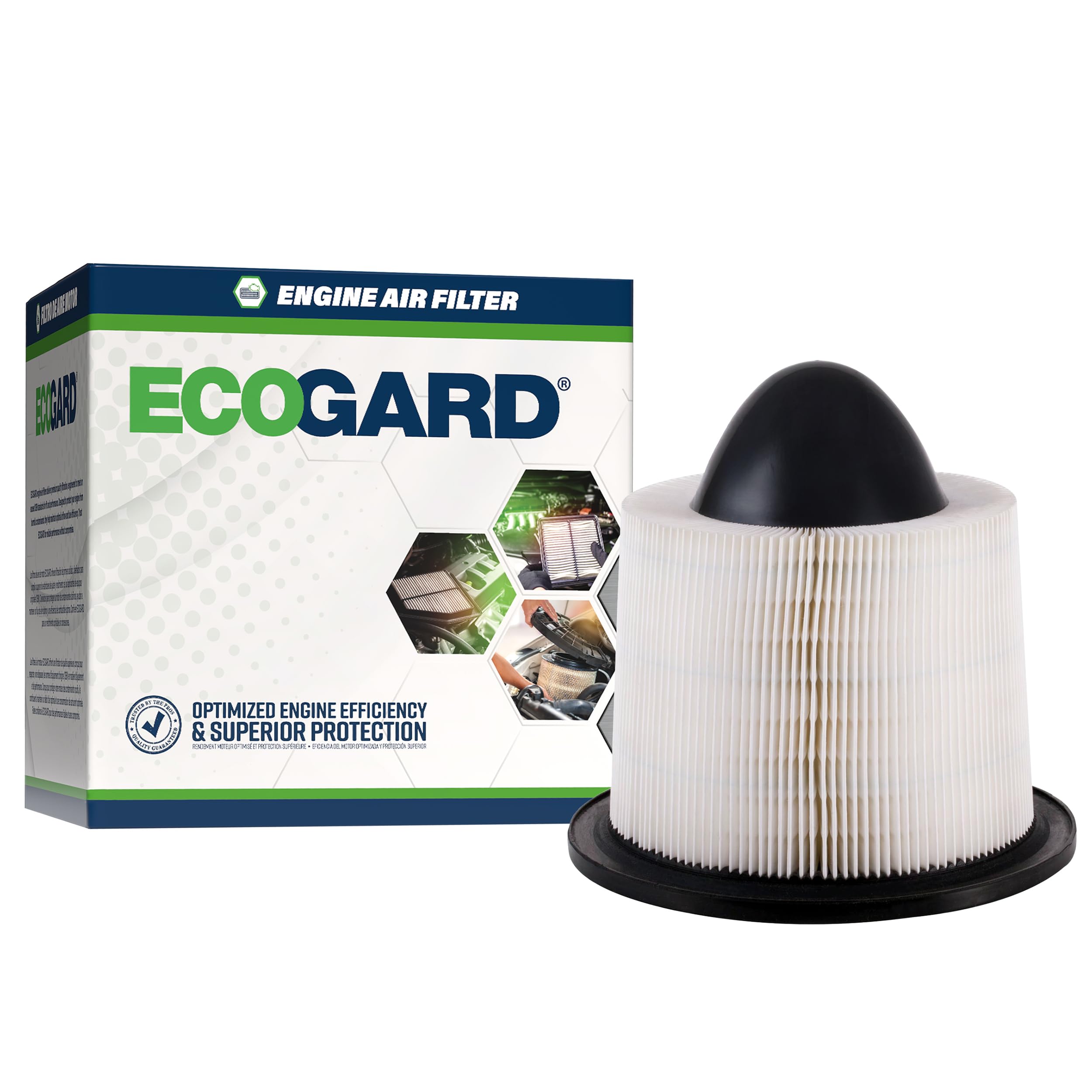 ECOGARD XA4878 premium engine air filter front view improves airflow