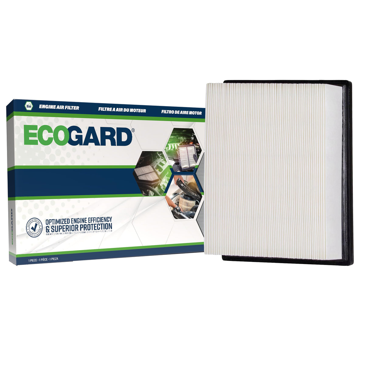 ECOGARD XA6116 air filter front view, promoting clean air intake for improved engine performance.