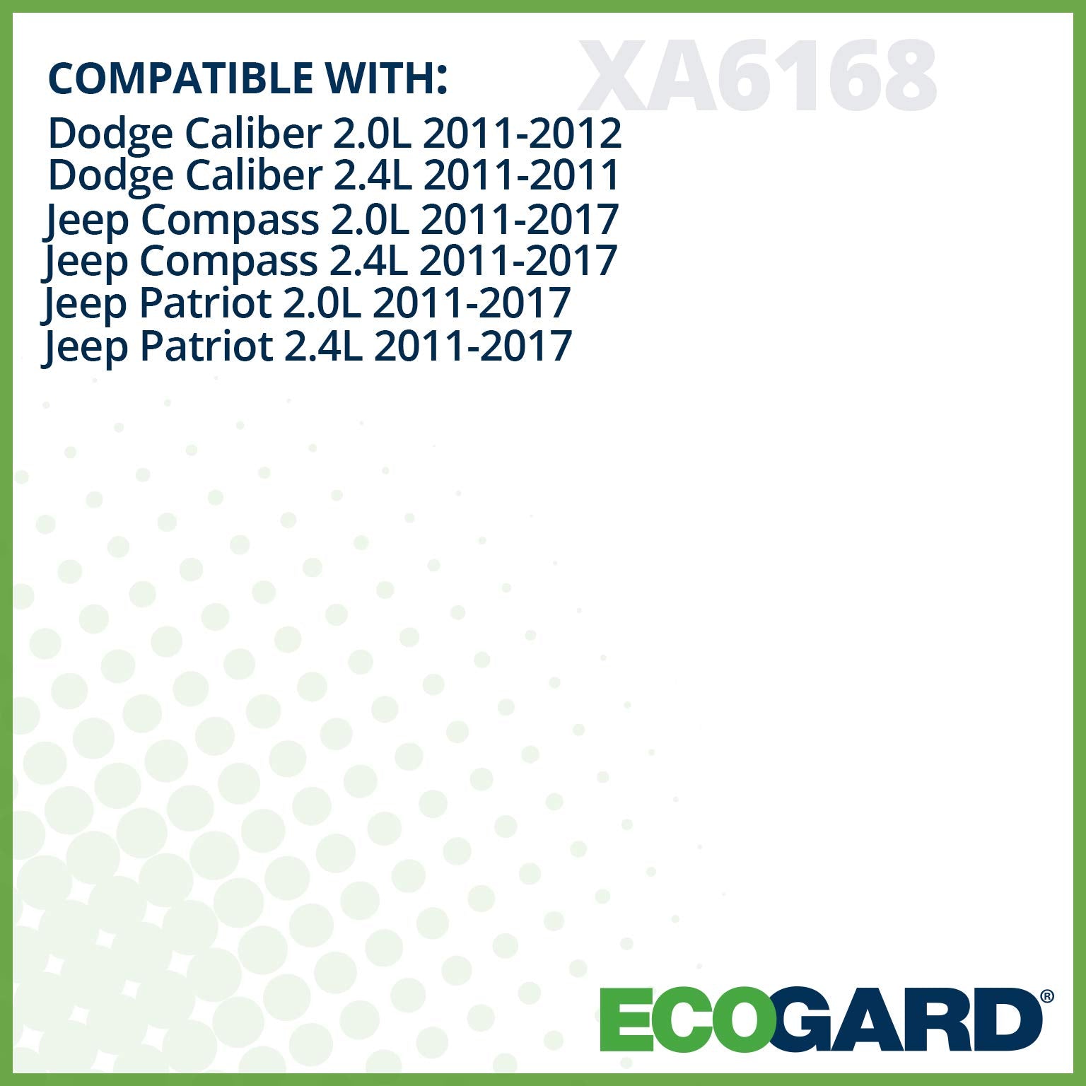 ECOGARD XA6168 close-up filter media highlights dense fibers for strong filtration.