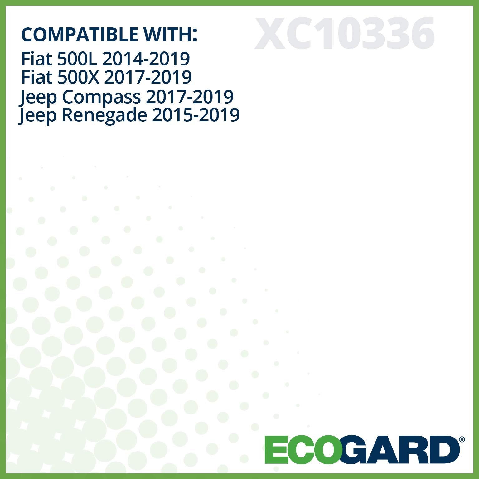 ECOGARD XC10336 cabin air filter for Alfa Romeo Tonale blocking pollutants in cabin air