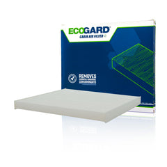 ECOGARD XC10475 cabin air filter packaging shows compatible Nissan and Versa models.