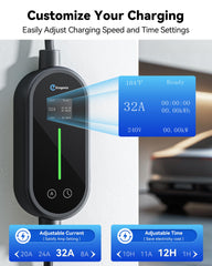 Ecogenix Level 2 charger 25ft cord stretches for versatile charging.