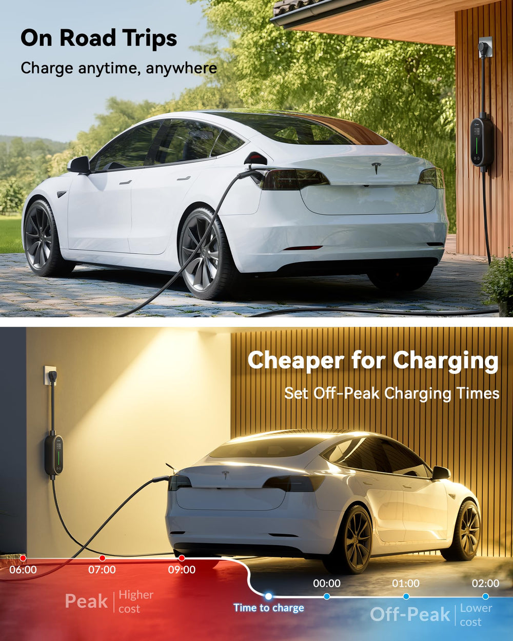 Ecogenix Level 2 charger in portable storage bag for travel.