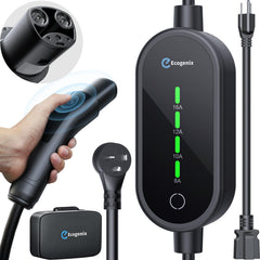 Ecogenix Level 1/2 Tesla charger with 21ft cable for easy home charging