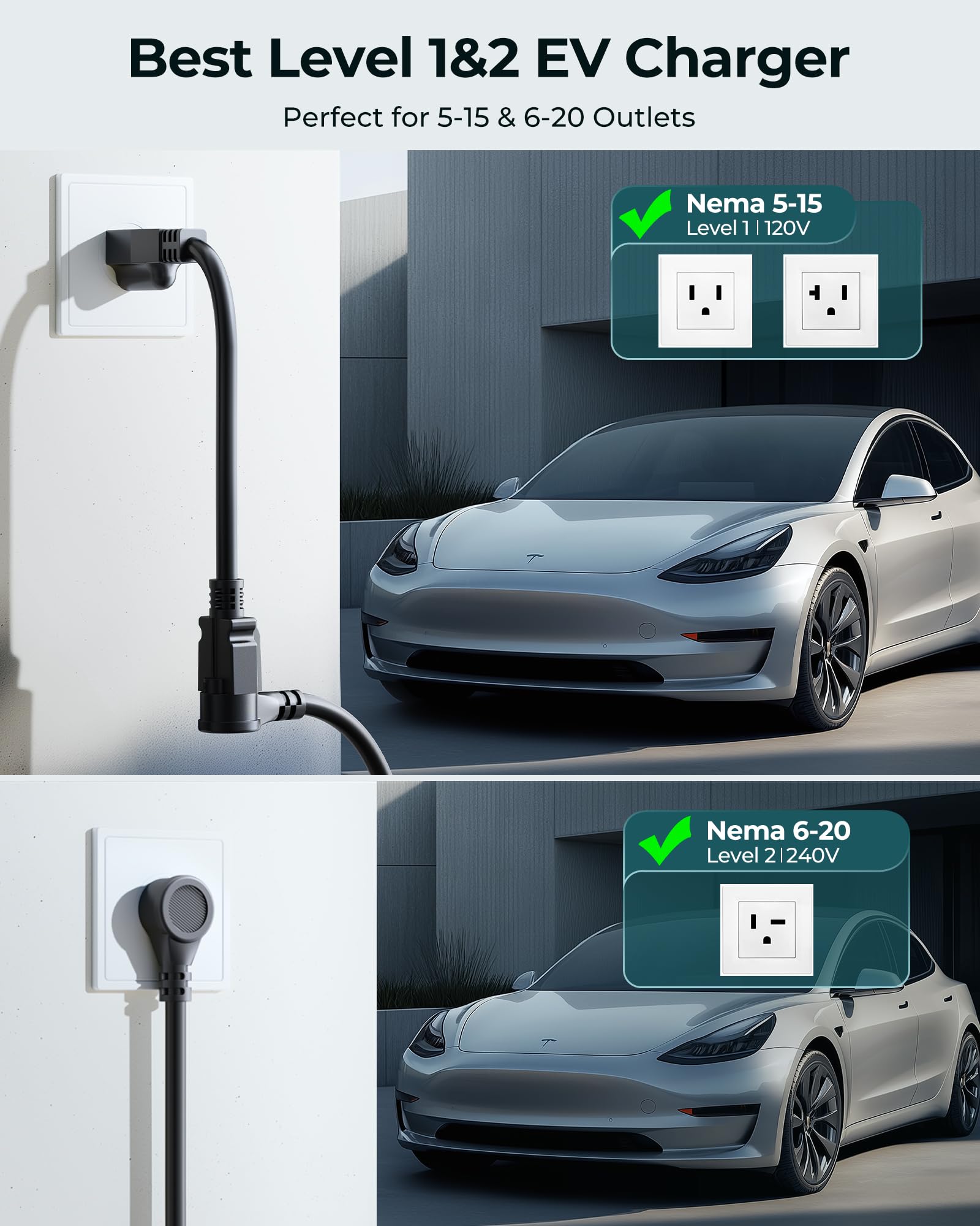 Ecogenix Tesla charger with NACS compatibility for versatile North American use