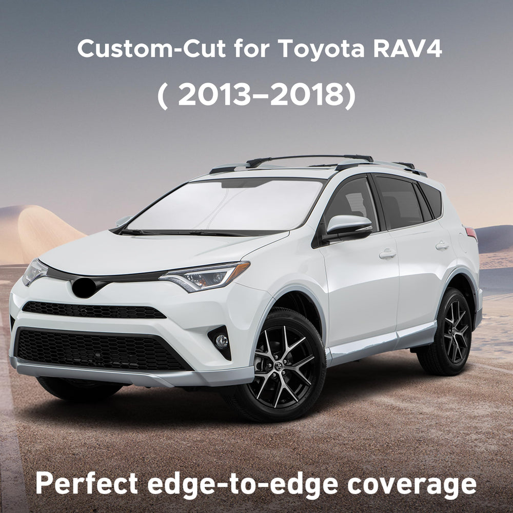 EcoNour 4-layer reflective sunshade blocks UV rays to protect dashboard.