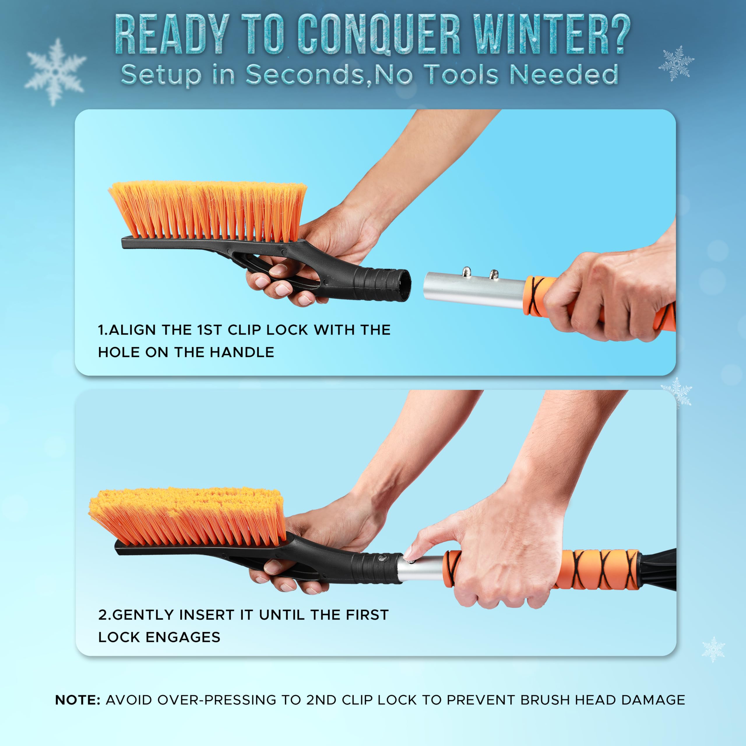 EcoNour durable aluminum body resists winter wear during car care.