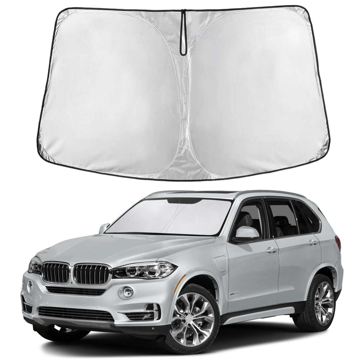 EcoNour BMW X5 windshield sunshade fits snugly for full coverage