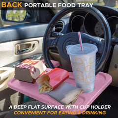 EcoNour car dining tray with drink area for comfortable travel meals