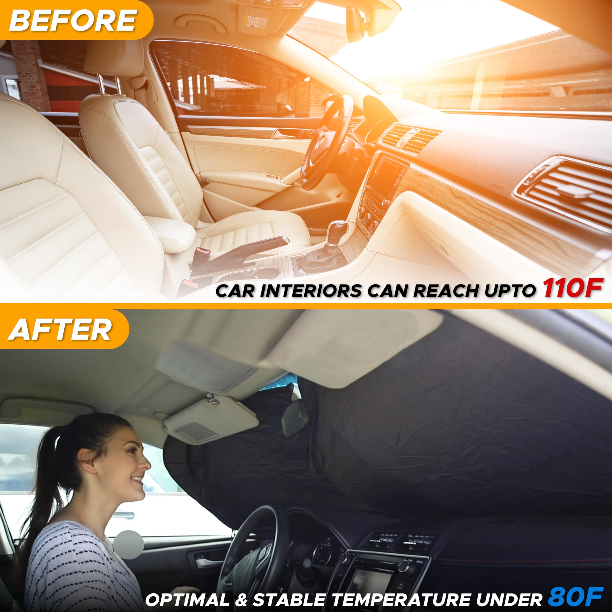 No light pass from EcoNour shade reduces glare during daytime drives.