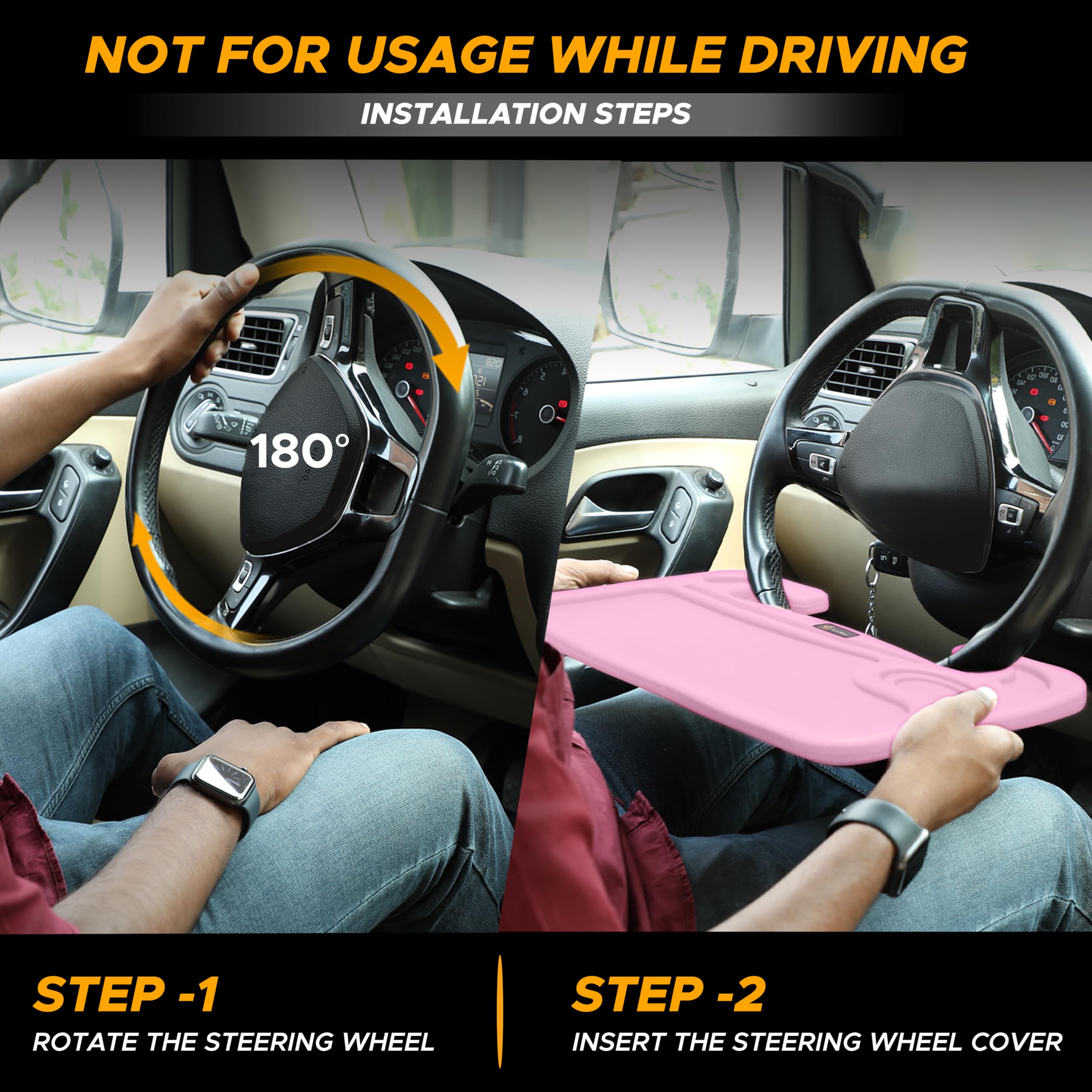 EcoNour durable wipe-clean car tray easy to clean after use