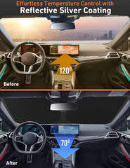 EcoNour foldable front window shade installs in seconds for quick storage.
