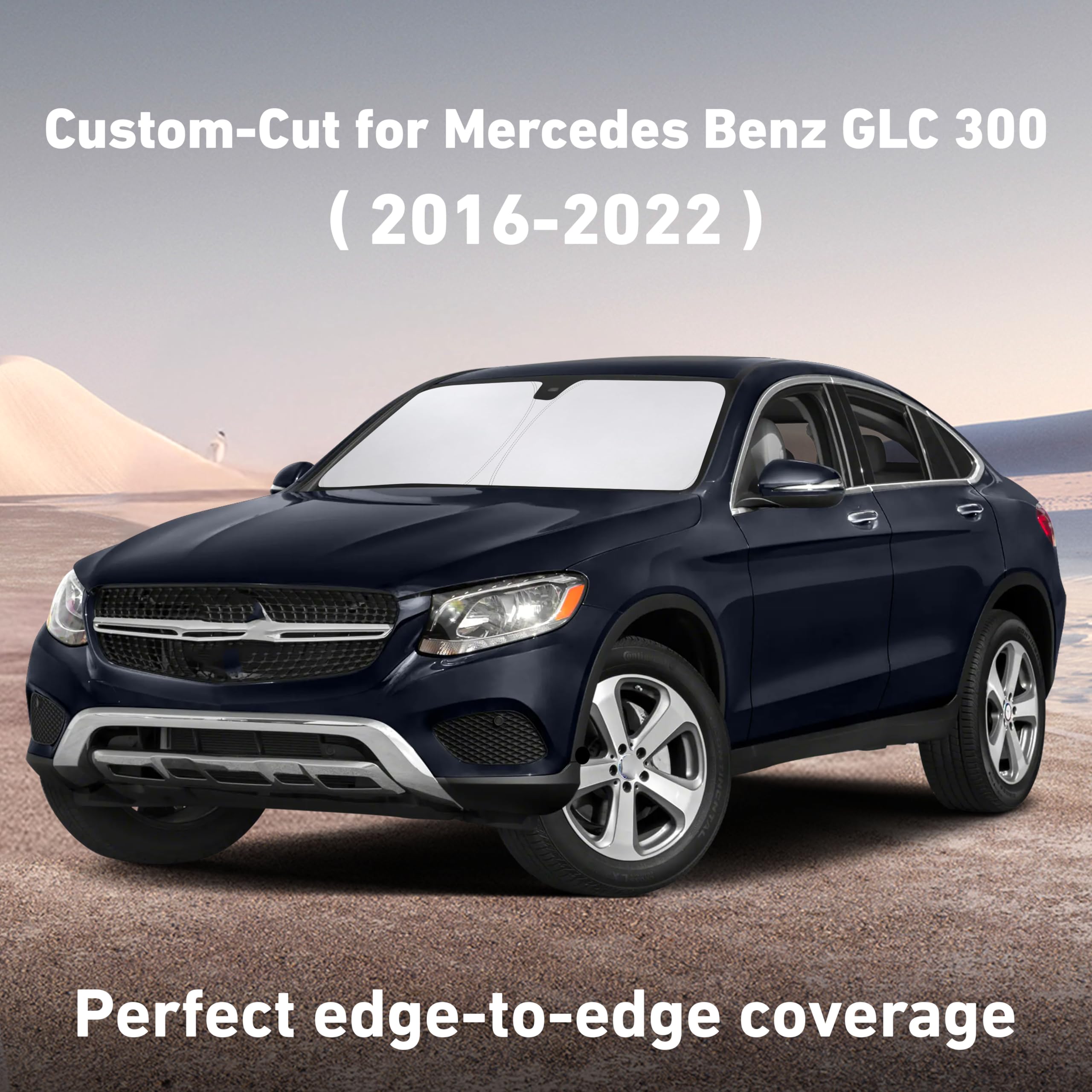 EcoNour GLC windshield sunshade blocks UV rays for a cooler cabin.