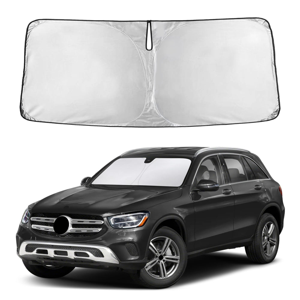 EcoNour GLC windshield sunshade for full coverage reduces glare and heat.