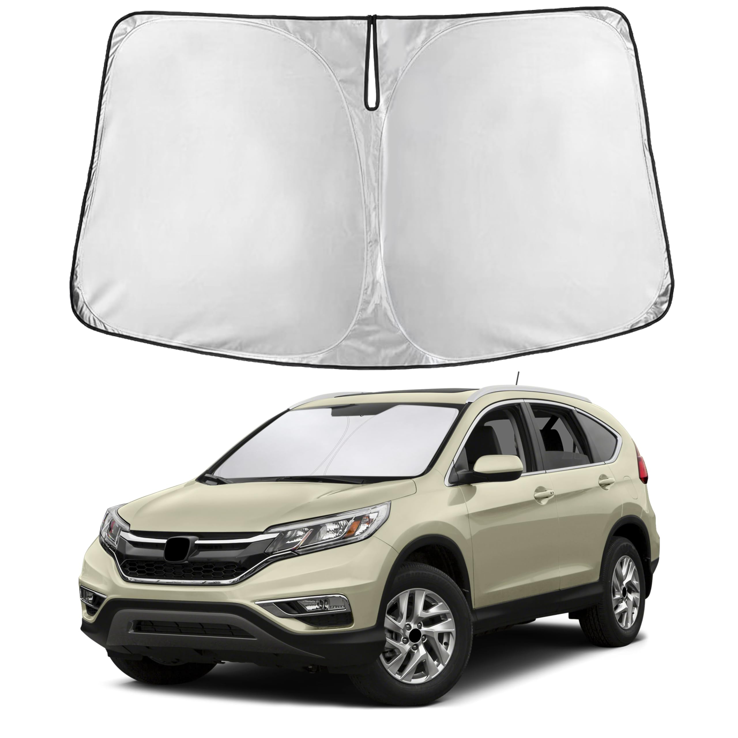 EcoNour Honda CR-V windshield sunshade front-coverage blocks glare and enhances interior comfort.