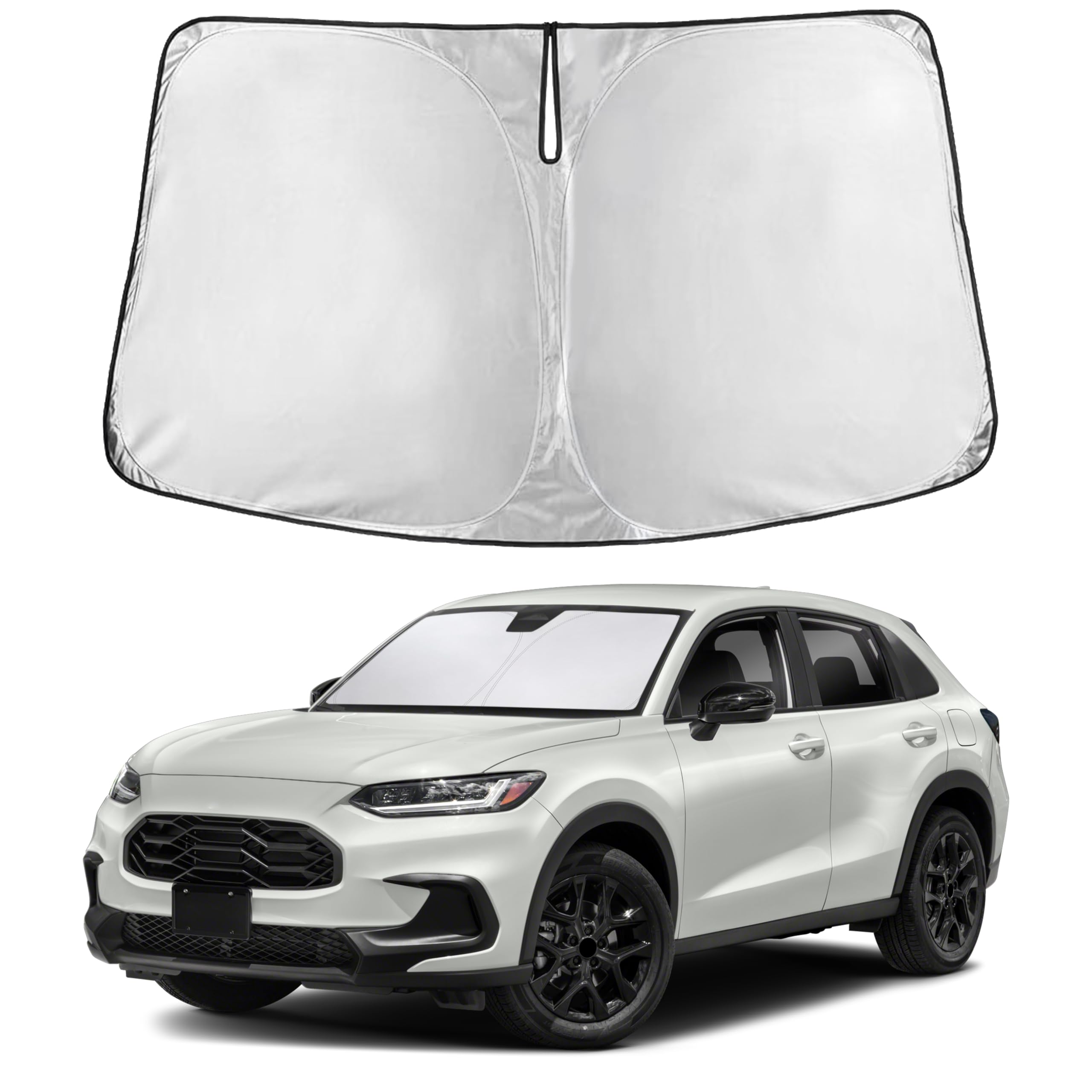 EcoNour Honda HR-V front windshield sunshade provides full coverage with strong UV protection.