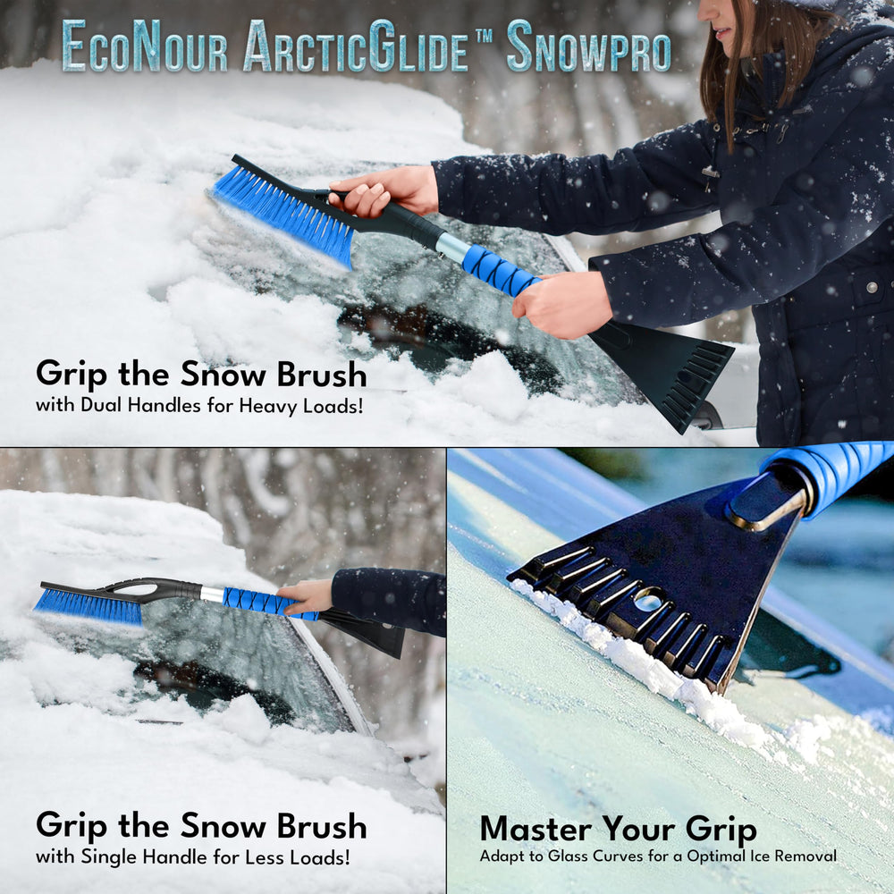 EcoNour ice scraper with soft foam grip for painless ice removal.