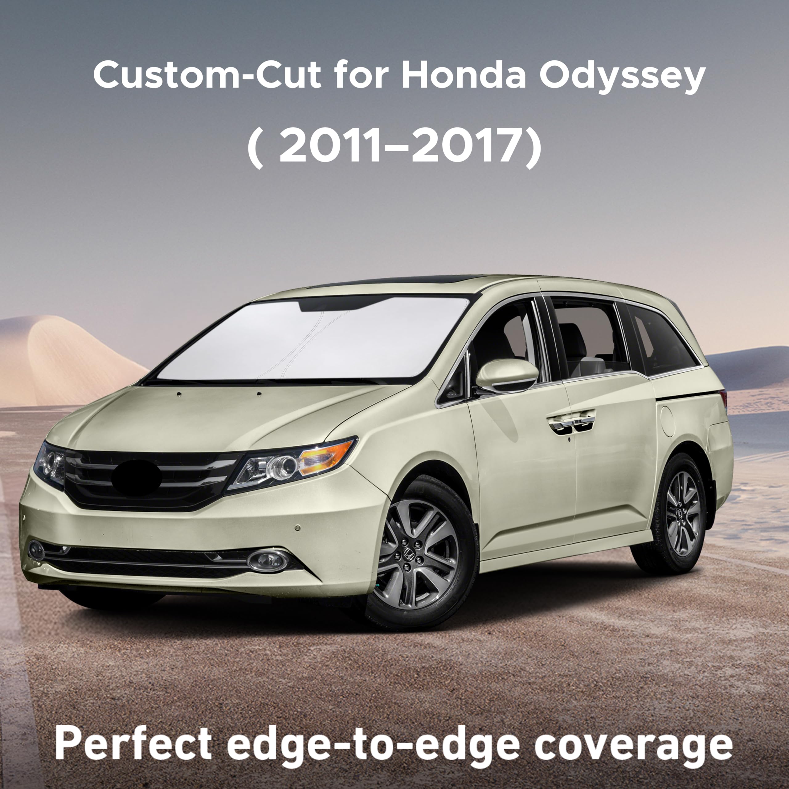 EcoNour Odyssey windshield sunshade folded for compact glove box storage