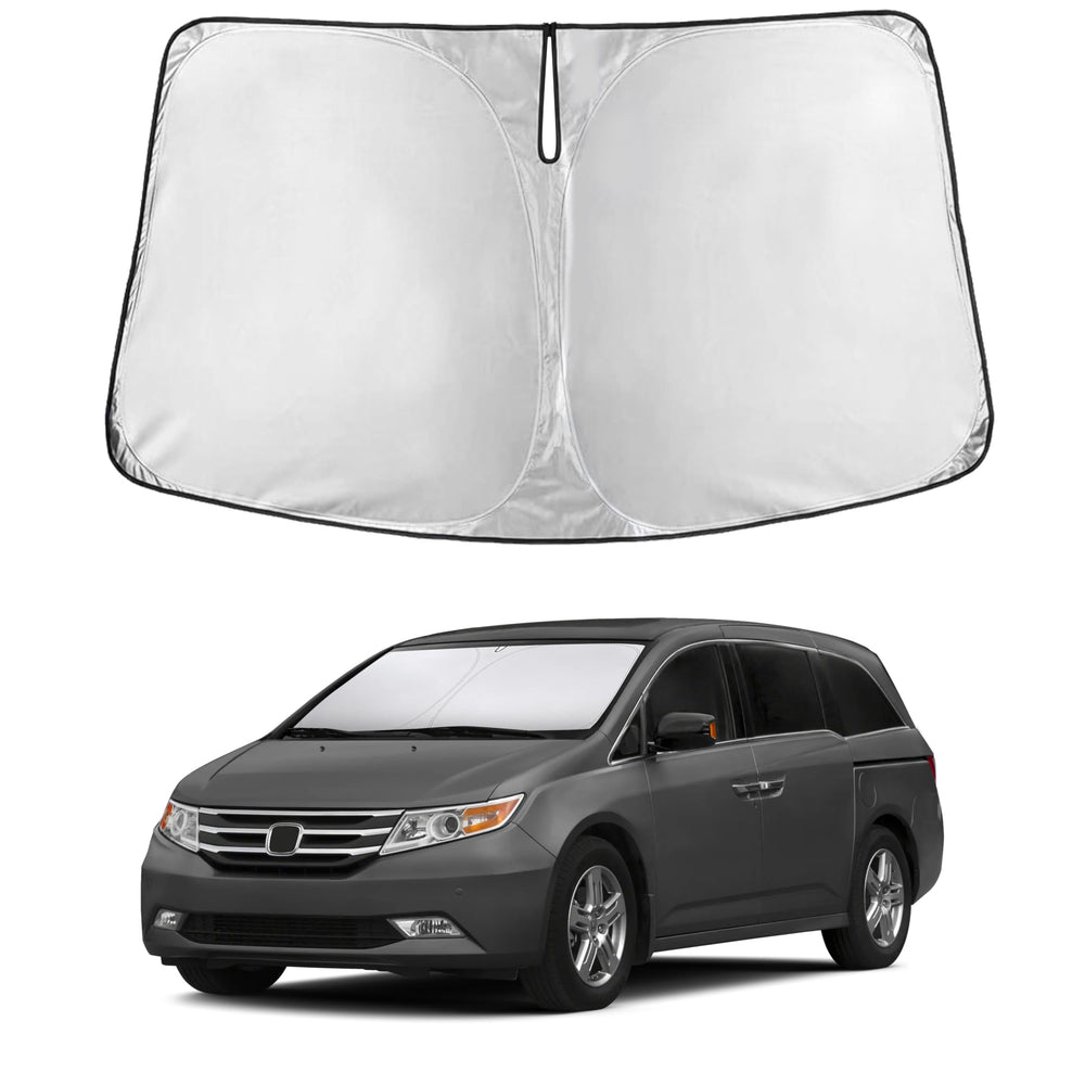 EcoNour Odyssey windshield sunshade front view blocks UV and reduces heat
