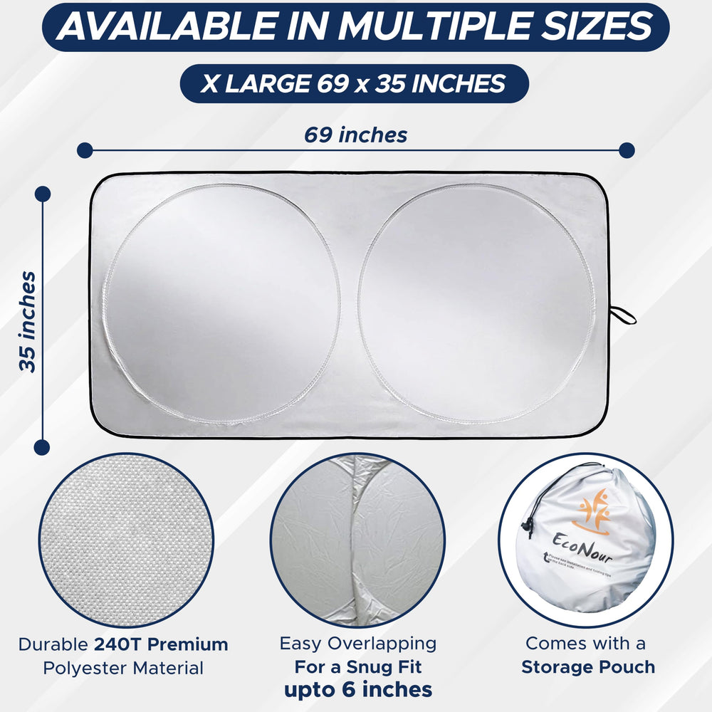 EcoNour sun shade compatibility with popular truck models and SUVs.