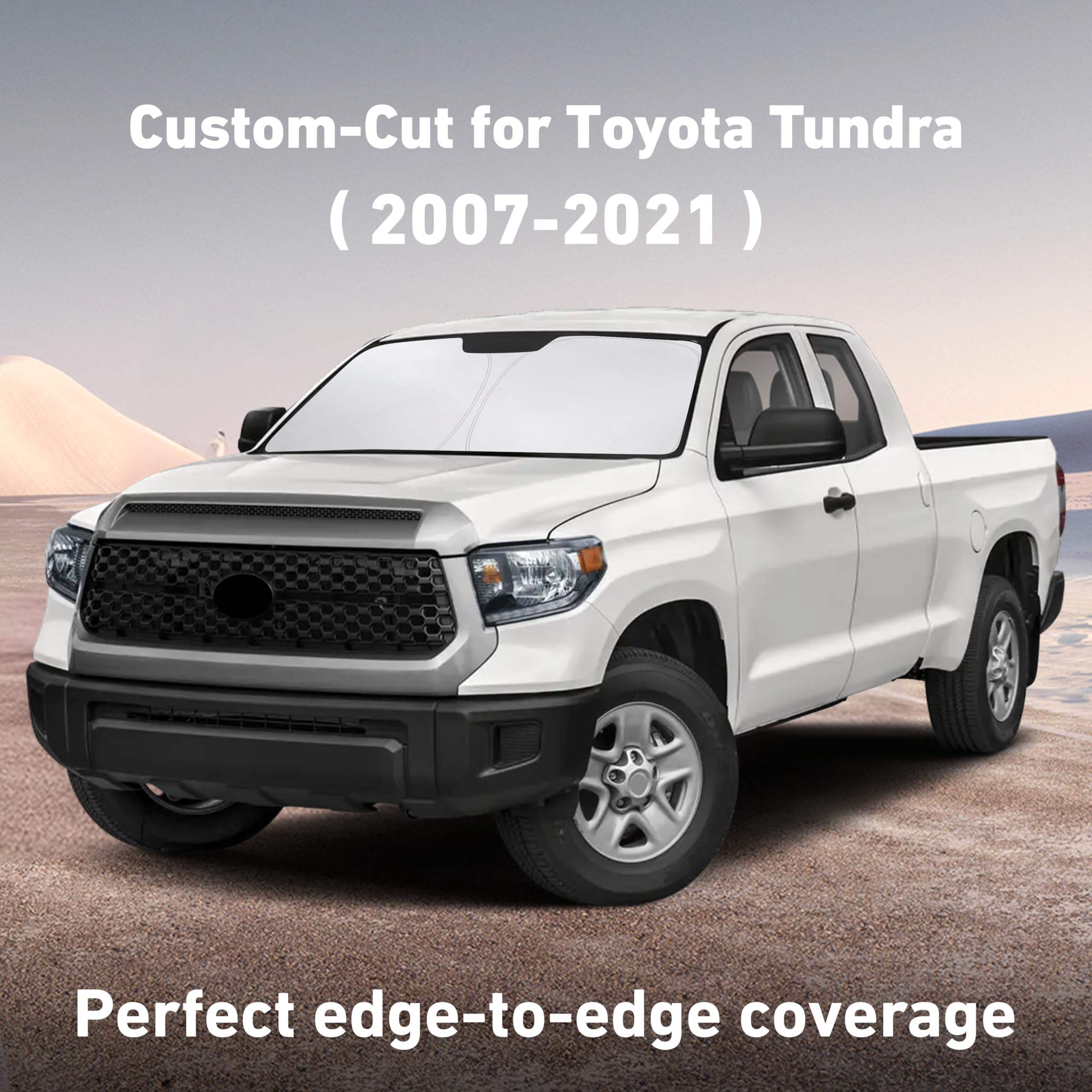 EcoNour Tundra sunshade blocks UV and heat for a cooler dashboard.