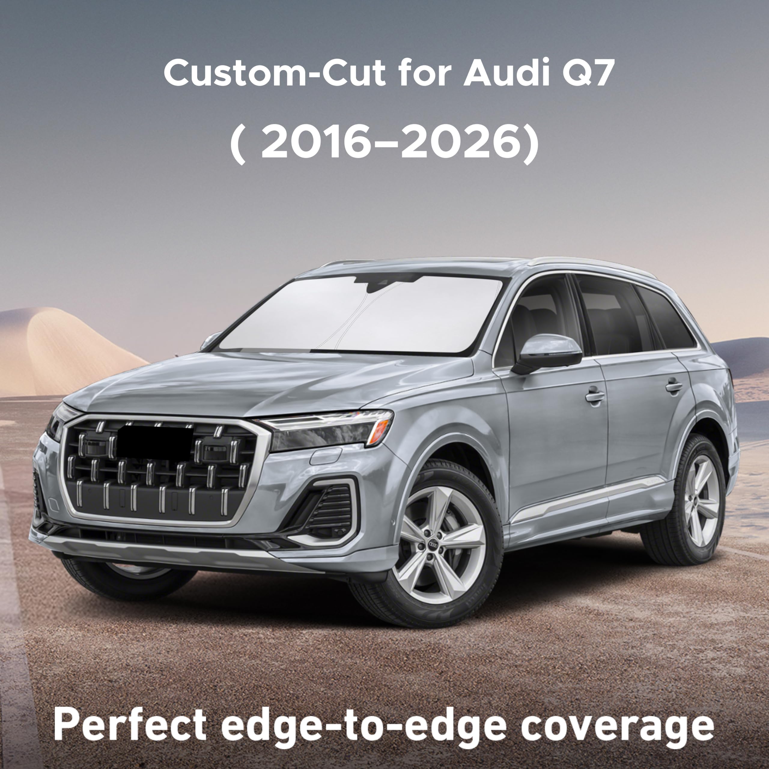 EcoNour UV-blocking sunshade shields interior glare for Audi Q7.