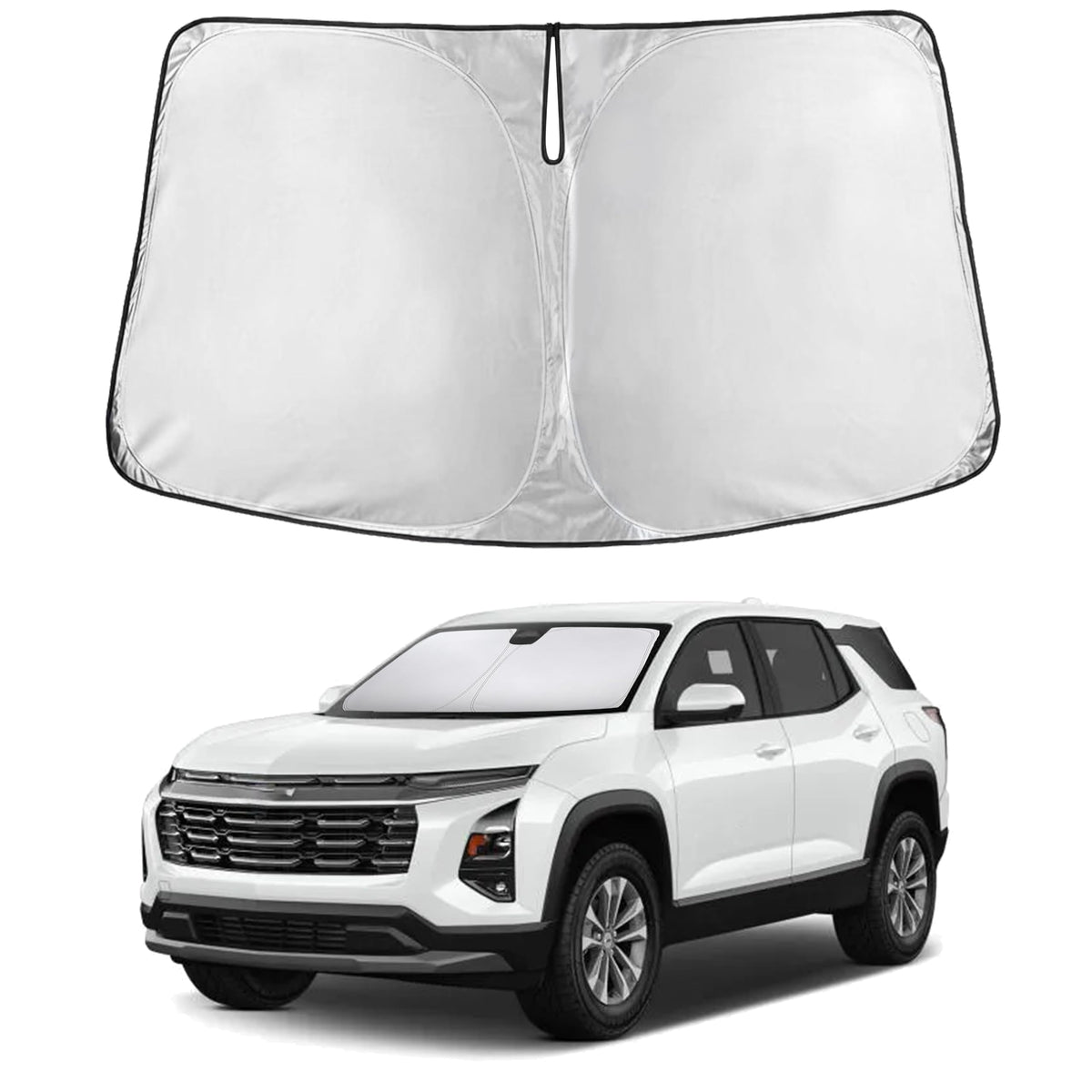 EcoNour windshield shade for Chevrolet Equinox 2025-2026 blocks glare and UV rays