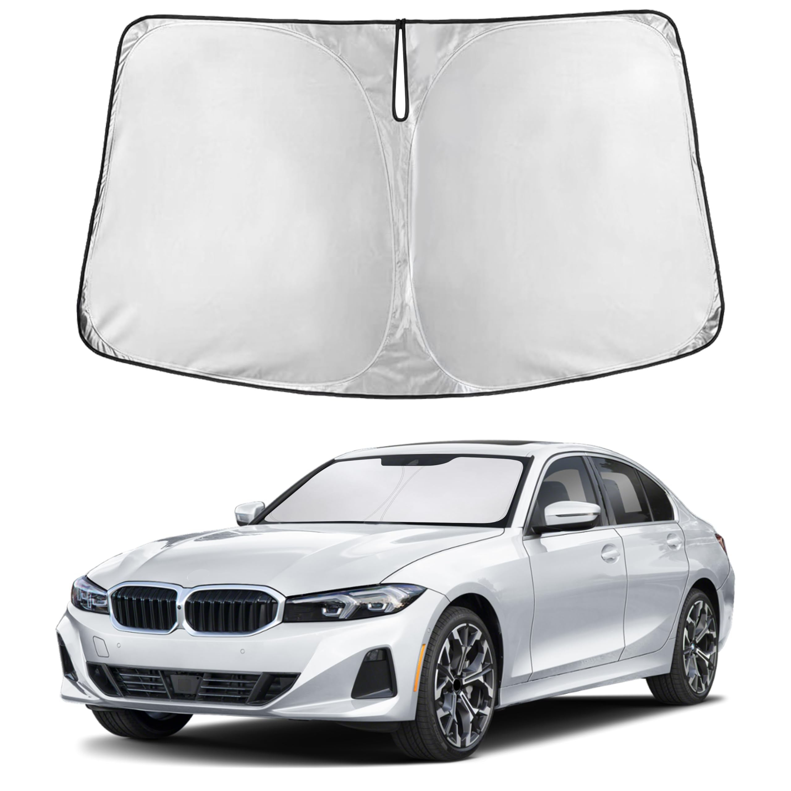 EcoNour windshield sunshade for BMW 3 Series fit reduces glare and interior heat.
