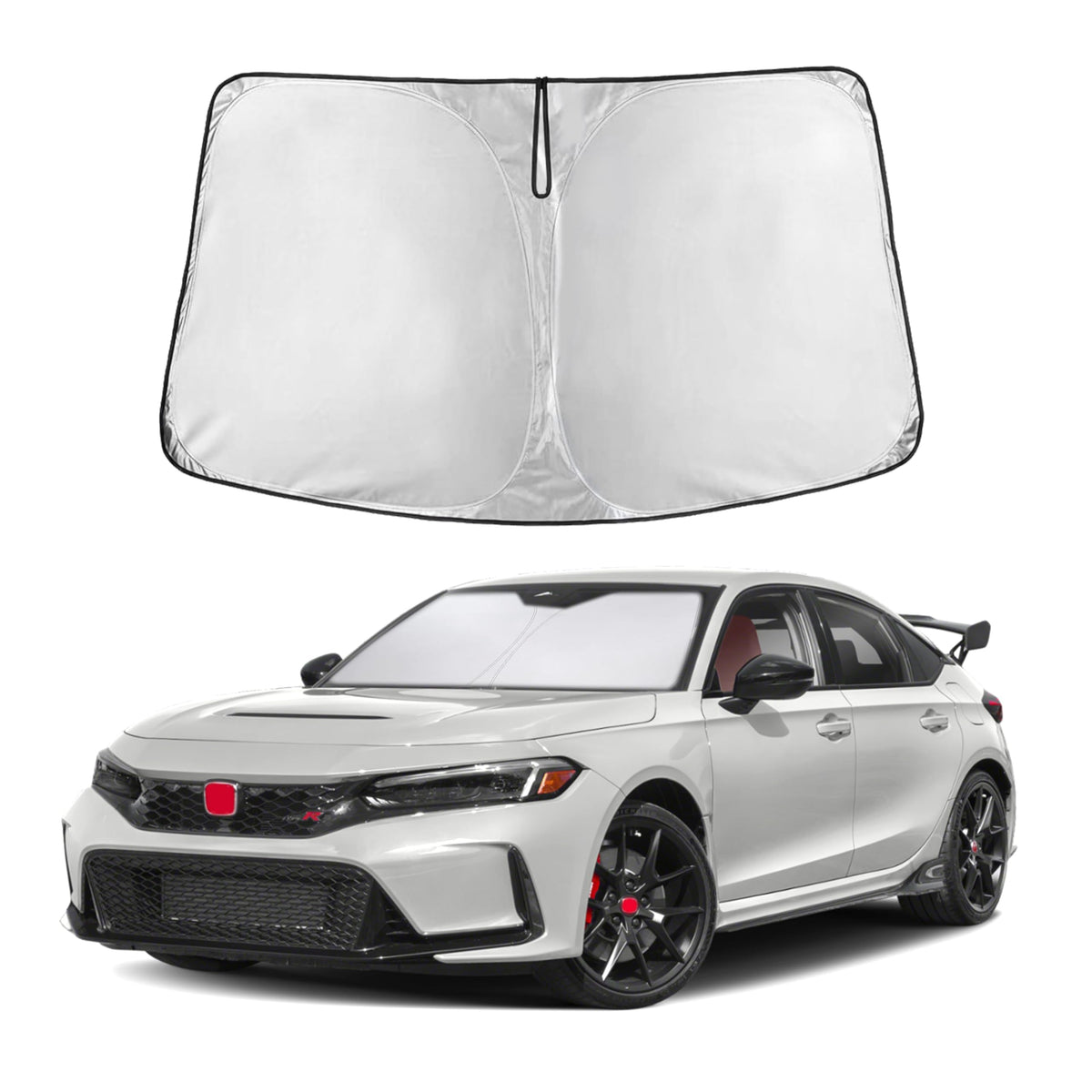 EcoNour windshield sunshade for Civic 11th Gen with full coverage to block glare