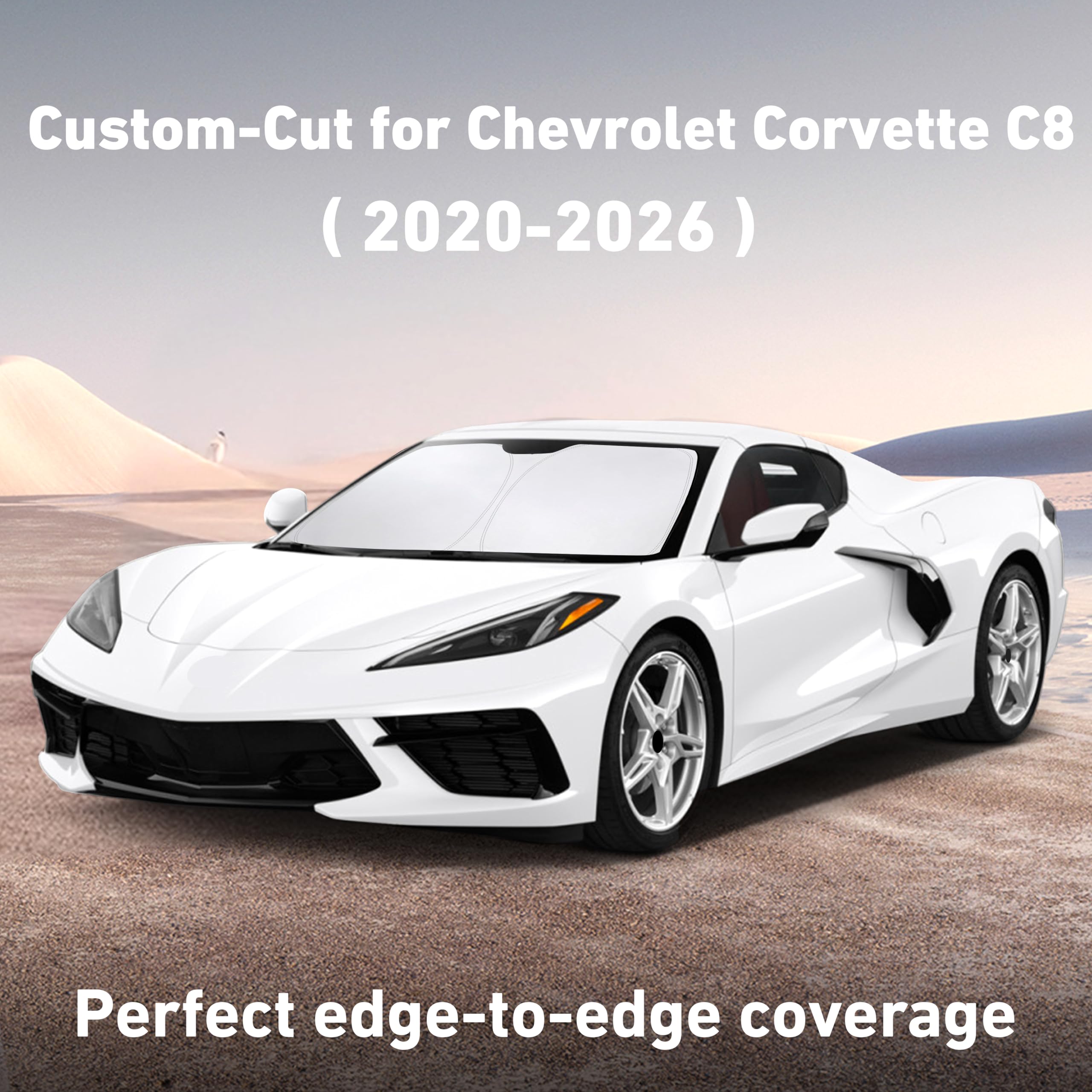 EcoNour Windshield Sunshade offers a precise fit for Corvette C8.