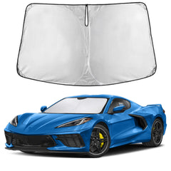 EcoNour Windshield Sunshade for Corvette C8 provides full coverage and light blocking.