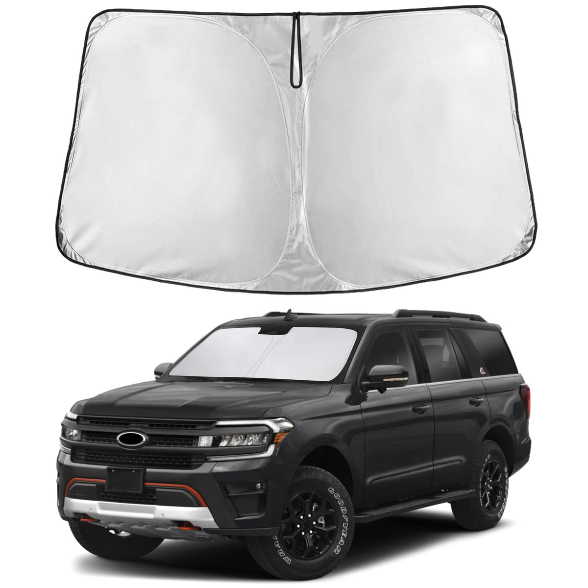 EcoNour windshield sunshade expedition fit blocks heat and UV for Ford Expedition.